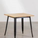 Mesa acero y madera