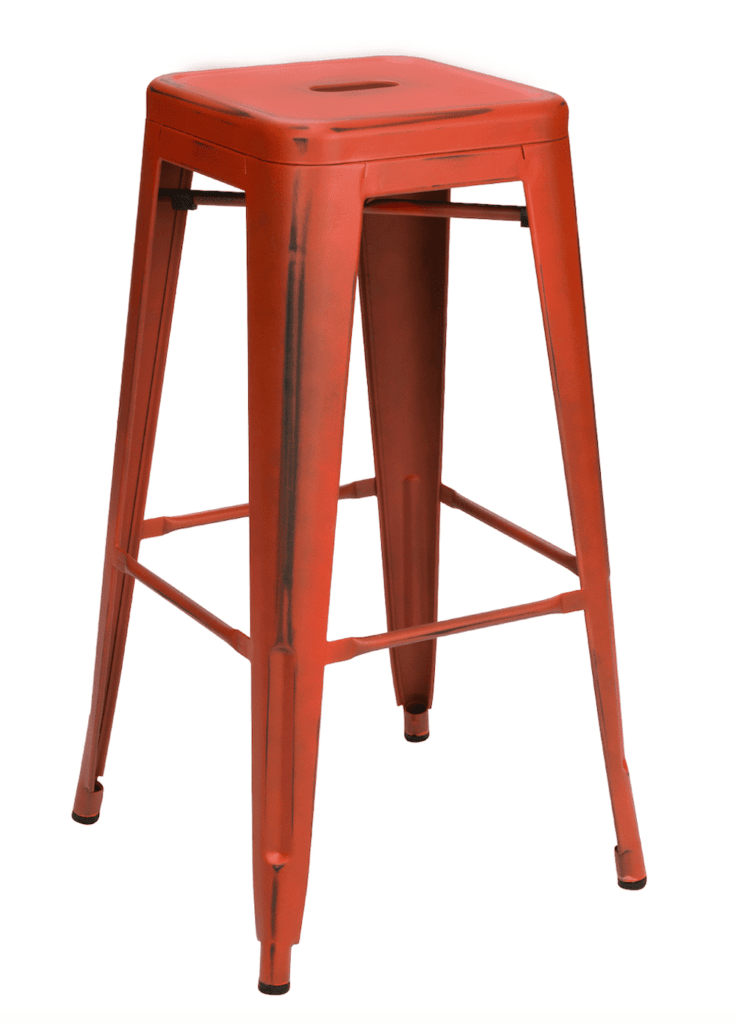Taburete vintage rojo
