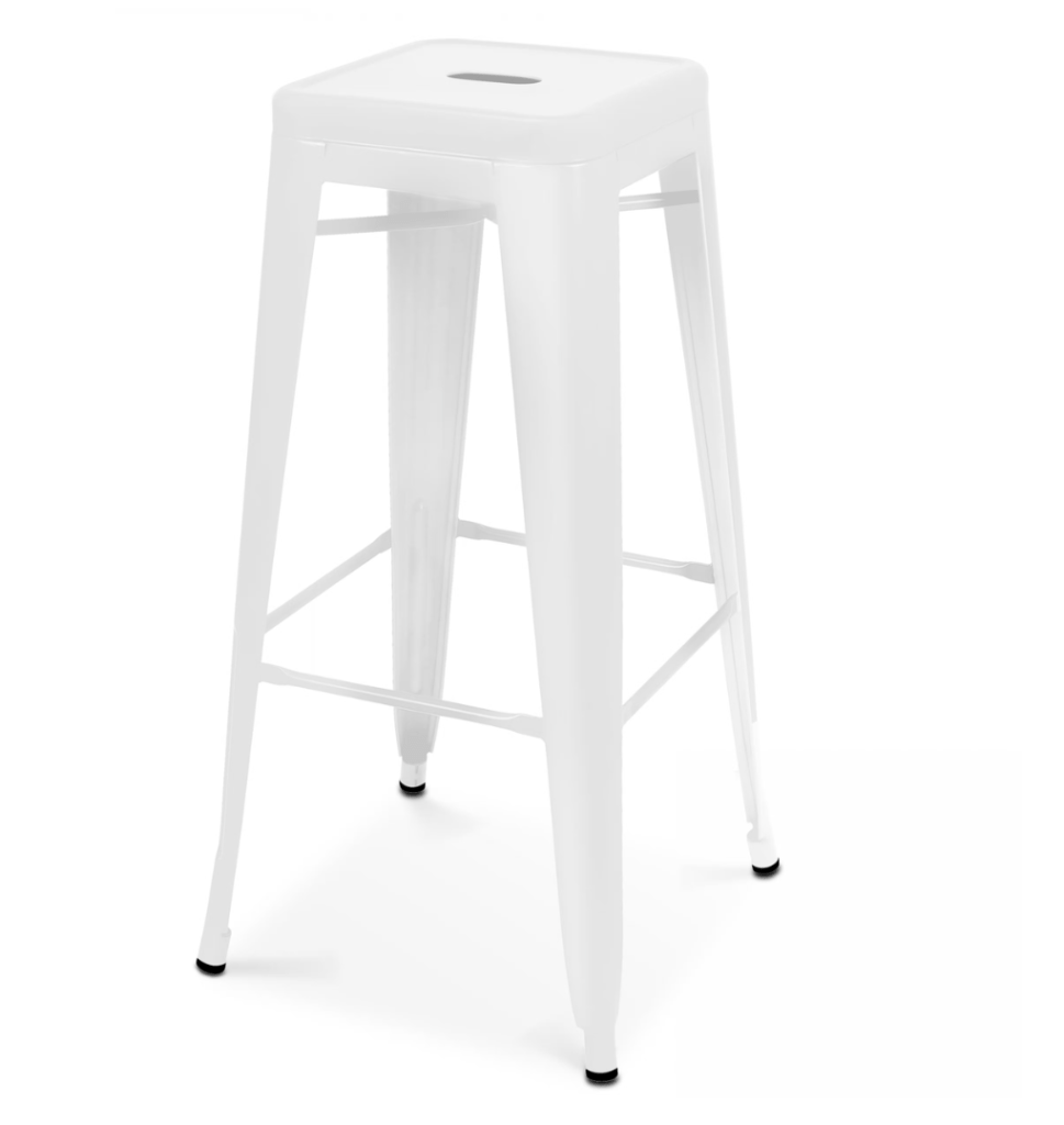 Taburete metálico blanco